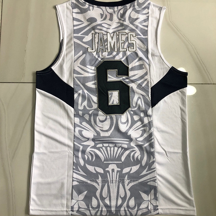 Camiseta USA 2008 LeBron James #6 Blanco